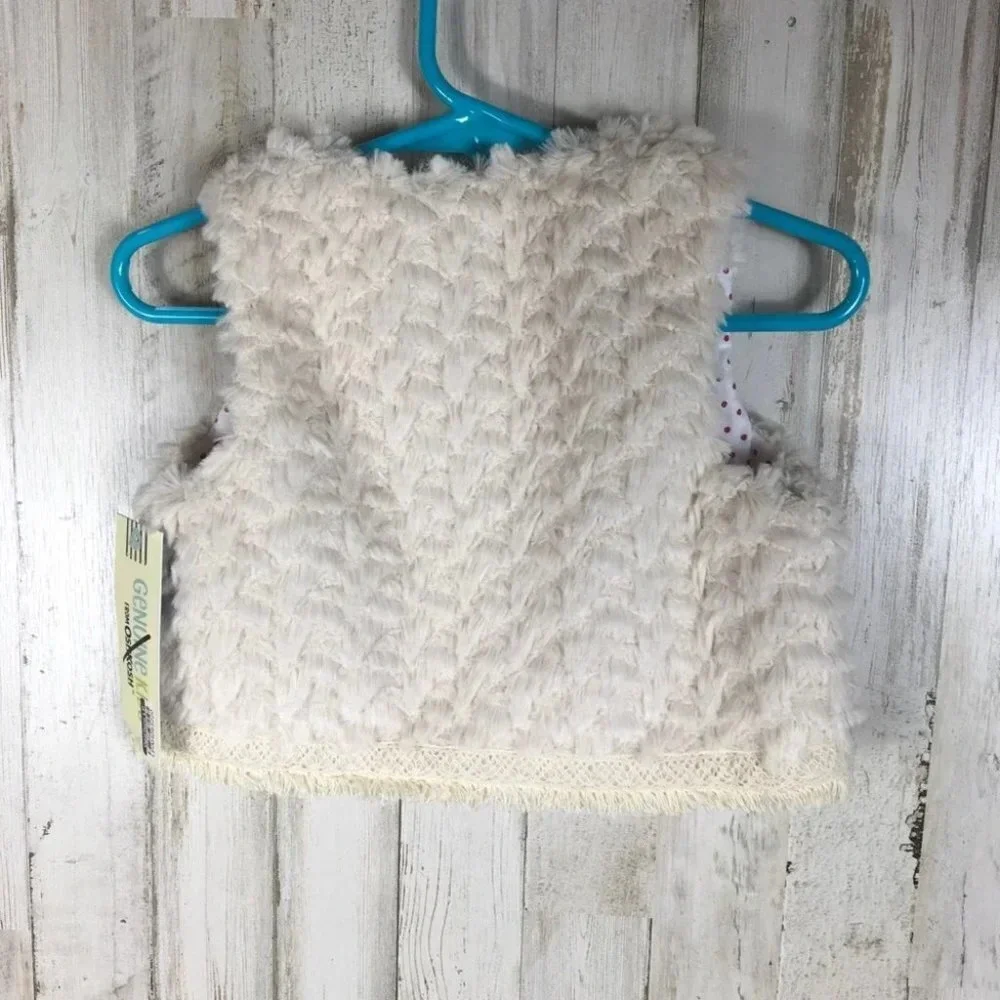 Osh Kosh Faux Fur Fuzzy Soft Vest 12m Furry NWT
